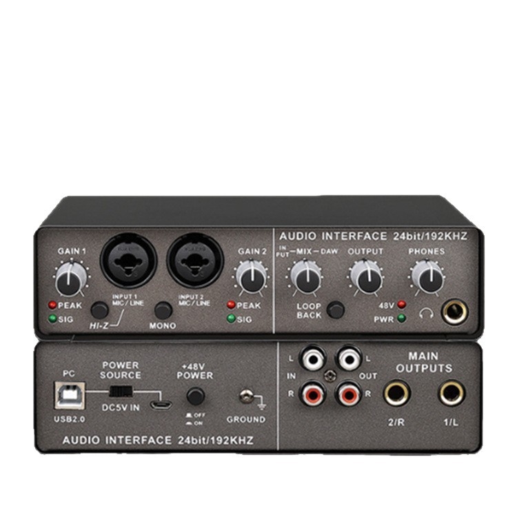 Wadeland interfață audio USB externă, 192 kHz, 2 intrări / 2 ieșiri pentru înregistrare și streaming live