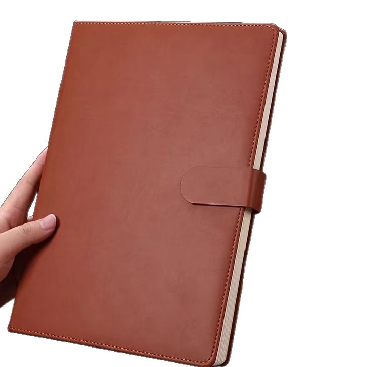 Caiet din piele cu imprimare de logo, notebook cu foi detașabile, 100 de pagini, hârtie Dowling 80 g, copertă din piele naturală sau artificială, model ZP-1007A, legare cu clemă