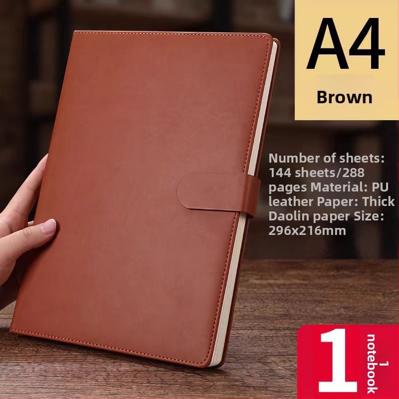 Caiet din piele cu imprimare de logo, notebook cu foi detașabile, 100 de pagini, hârtie Dowling 80 g, copertă din piele naturală sau artificială, model ZP-1007A, legare cu clemă