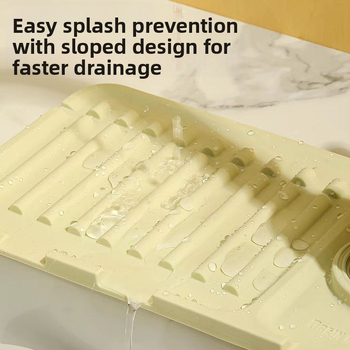 Αναβαθμισμένος σιλικόνιος πάτος αποστράγγισης βρύσης — με κουμπί, αντιολισθητικό, μοντέρνος μινιμαλιστικός σχεδιασμός, υλικό: πλαστικό, κατηγορία: δίσκος αποστράγγισης νεροχύτη, κυκλοφόρησε φθινόπωρο 2014