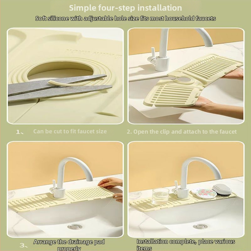 Αναβαθμισμένος σιλικόνιος πάτος αποστράγγισης βρύσης — με κουμπί, αντιολισθητικό, μοντέρνος μινιμαλιστικός σχεδιασμός, υλικό: πλαστικό, κατηγορία: δίσκος αποστράγγισης νεροχύτη, κυκλοφόρησε φθινόπωρο 2014