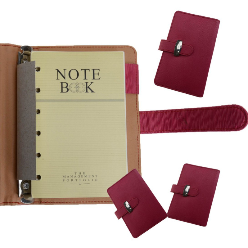 Caiet multipurpose cu pagini detașabile, buzunare pentru carduri, piele PU, logo în relief