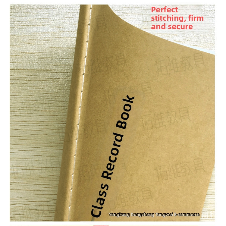 Caiet de curs pentru profesori – copertă Kraft, legare cu lipici, hârtie 57 g