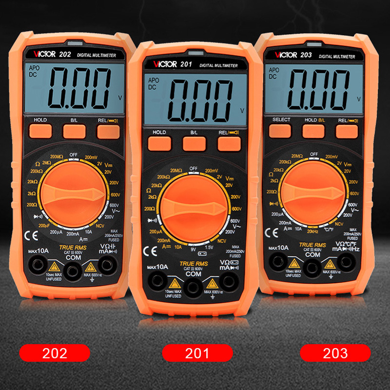 VC201 Ψηφιακός Μετρητής με Προστασία από Καύσεις, Πολυλειτουργικός, Χειροκίνητος Εύρος Μέτρησης, Για Ηλεκτρολόγους