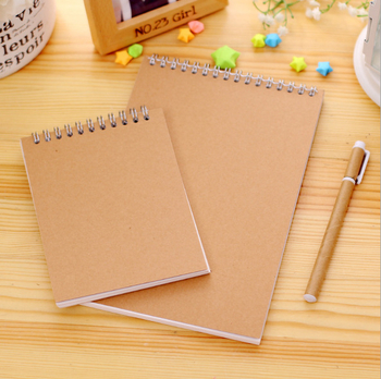 Σημειωματάριο Kraft με σπείρα – κενό σκίτς, ημερολόγιο, 70 g/m², ιδιωτική ετικέτα