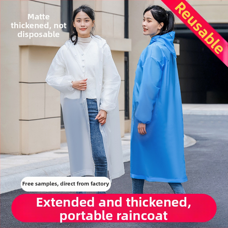 Odrasli EVA kišni pončo, višekratno korišten, cijelo tijelo dizajn, 140 g tkanina, PU ljepilo vodootporni sloj