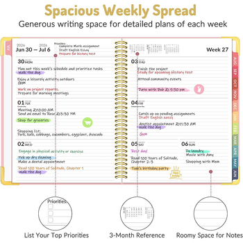 Tsutaya NW-006, σπειροδεμένο εβδομαδιακό ημερολόγιο, 140 σελίδες, χαρτί 100 g