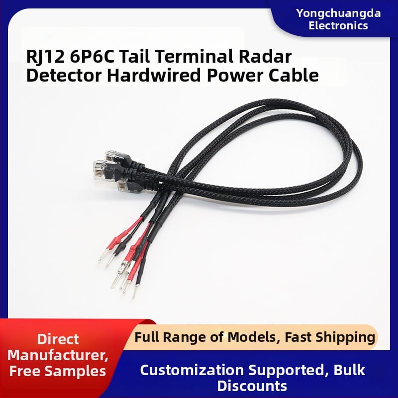 RJ12 терминален кабел с плетена обвивка за автоматизация и охранителни системи, марка Dongguan Yongchuangda Electronic Technology Co., Ltd; обвивка: друга; Rohs сертифициран; подходящ за електрическо оборудване