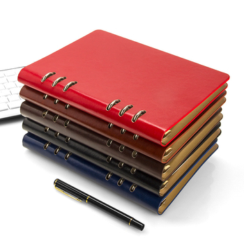 Lazán fűzhető füzet, 6 lyuk kötés, műbőr borító, 80 g/m² papír, 180 oldal