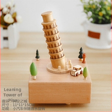 Drevená hudobná skriňa s karuselom – ručne vyrobená, klasický štýl, tlač loga k dispozícii, pripravená na darček k narodeninám a iným príležitostiam