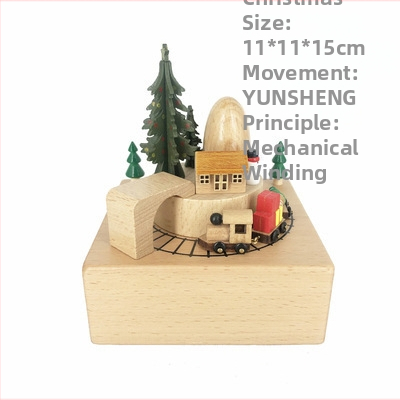Drevená hudobná skriňa s karuselom – ručne vyrobená, klasický štýl, tlač loga k dispozícii, pripravená na darček k narodeninám a iným príležitostiam