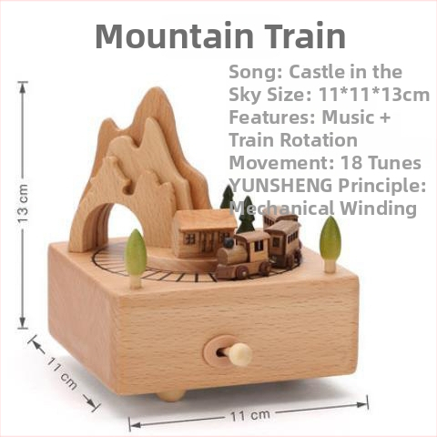 Drevená hudobná skriňa s karuselom – ručne vyrobená, klasický štýl, tlač loga k dispozícii, pripravená na darček k narodeninám a iným príležitostiam