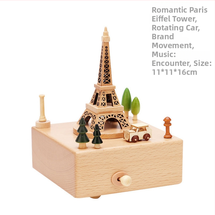 Drevená hudobná skriňa s karuselom – ručne vyrobená, klasický štýl, tlač loga k dispozícii, pripravená na darček k narodeninám a iným príležitostiam