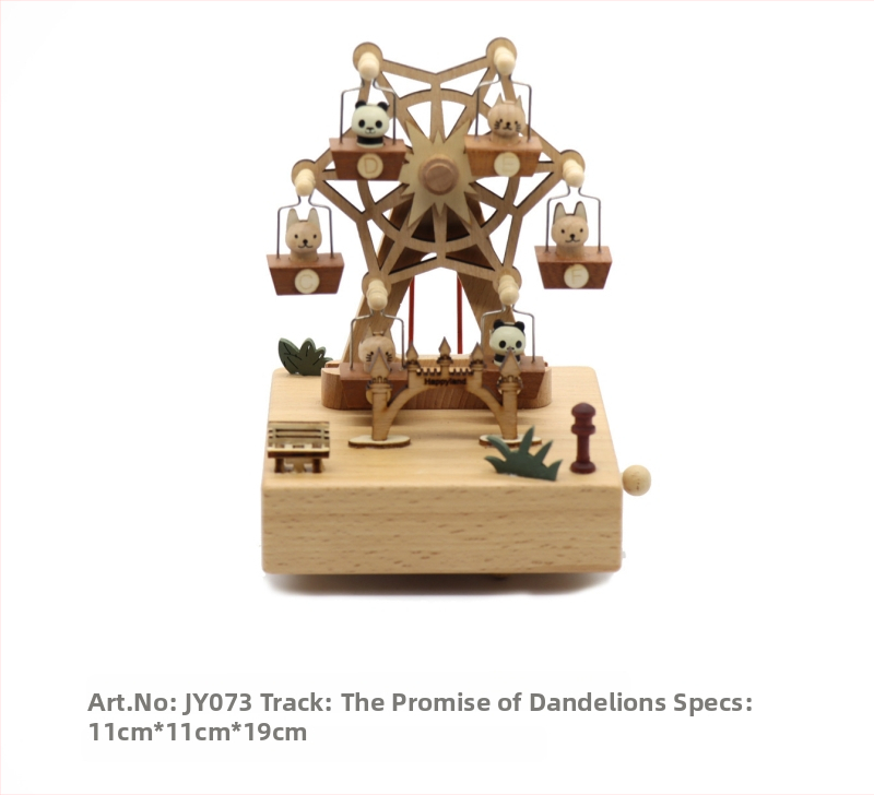 Drevená hudobná skriňa s karuselom – ručne vyrobená, klasický štýl, tlač loga k dispozícii, pripravená na darček k narodeninám a iným príležitostiam