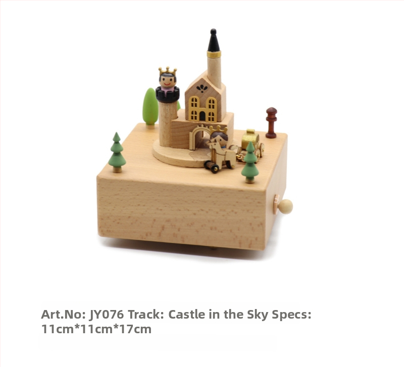 Drevená hudobná skriňa s karuselom – ručne vyrobená, klasický štýl, tlač loga k dispozícii, pripravená na darček k narodeninám a iným príležitostiam