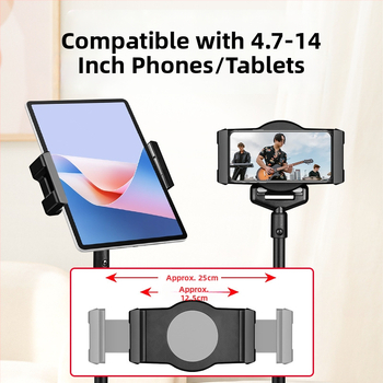 Univerzálny stojan na telefón a tabletu pre posteľ alebo podlahu – statív na živé vysielanie, fotografovanie a nahrávanie videa