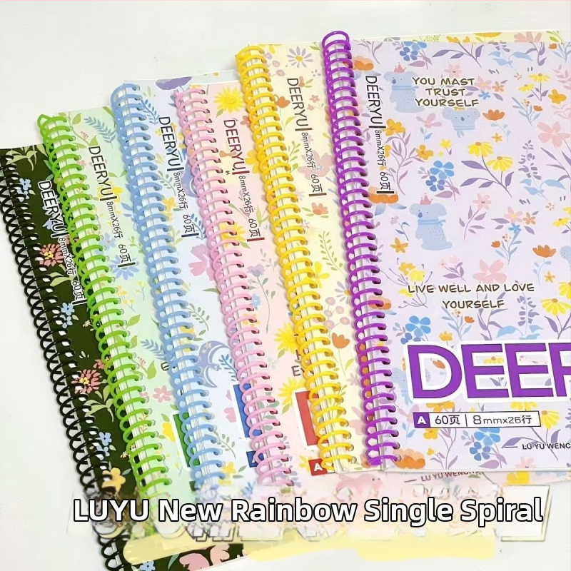 Rainbow mäkká spiral notebook pre študentov, 60 strán, papier 80 g/m², horizontálne riadky