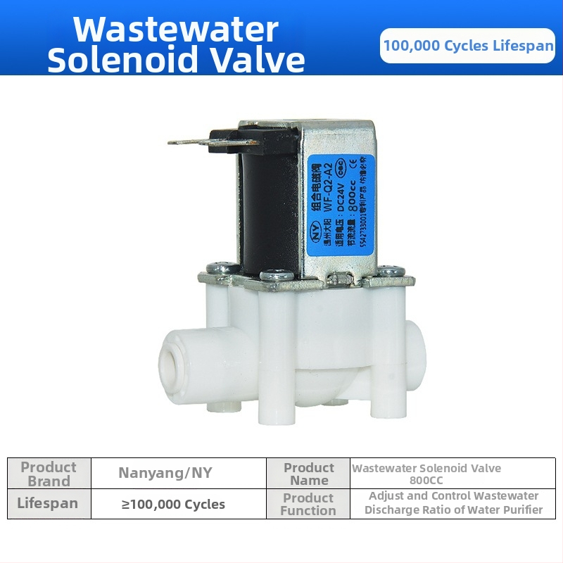 Elektromagnetni ventil za pročišćivač vode, ulaz vode 2-put/3-put, materijal POM, model NY, za sustave pročišćavanja vode