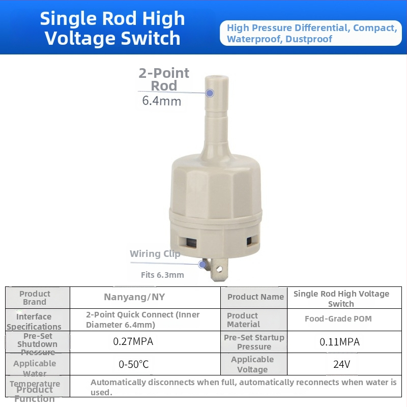 Elektromagnetni ventil za pročišćivač vode, ulaz vode 2-put/3-put, materijal POM, model NY, za sustave pročišćavanja vode
