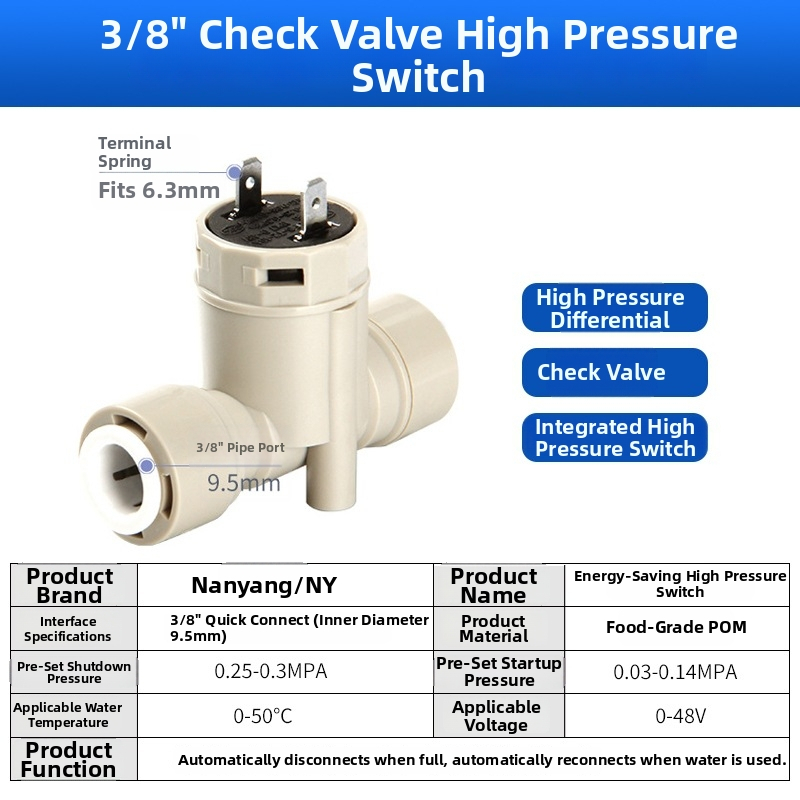 Elektromagnetni ventil za pročišćivač vode, ulaz vode 2-put/3-put, materijal POM, model NY, za sustave pročišćavanja vode