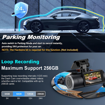 4K prednja i stražnja kamera za automobil s WiFi, GPS praćenjem i nadzorom parkiranja