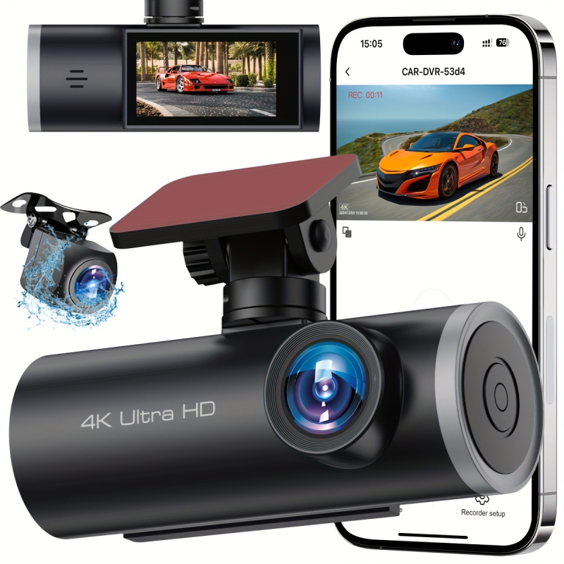 4K prednja i stražnja kamera za automobil s WiFi, GPS praćenjem i nadzorom parkiranja