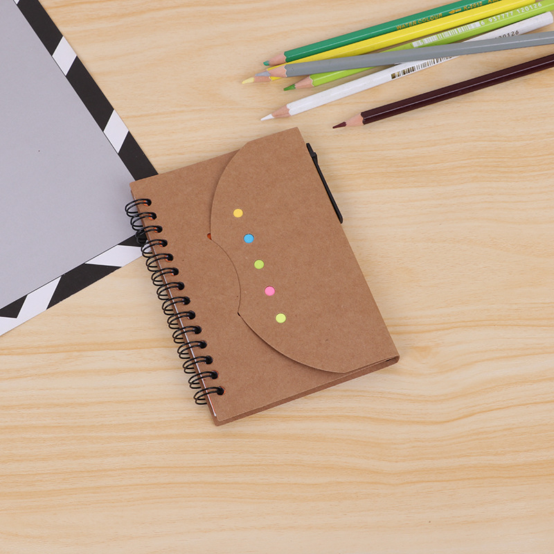 Kraft papír jegyzetfüzet spirállal – Bj7060, testreszabható sorozat, testreszabható oldalszám, 80 g/m² papír