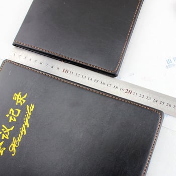 Üzleti megbeszélések jegyzetfüzete műbőr borítóval, nosztalgikus retró stílus, 70 g/m² papír, varrásos kötés