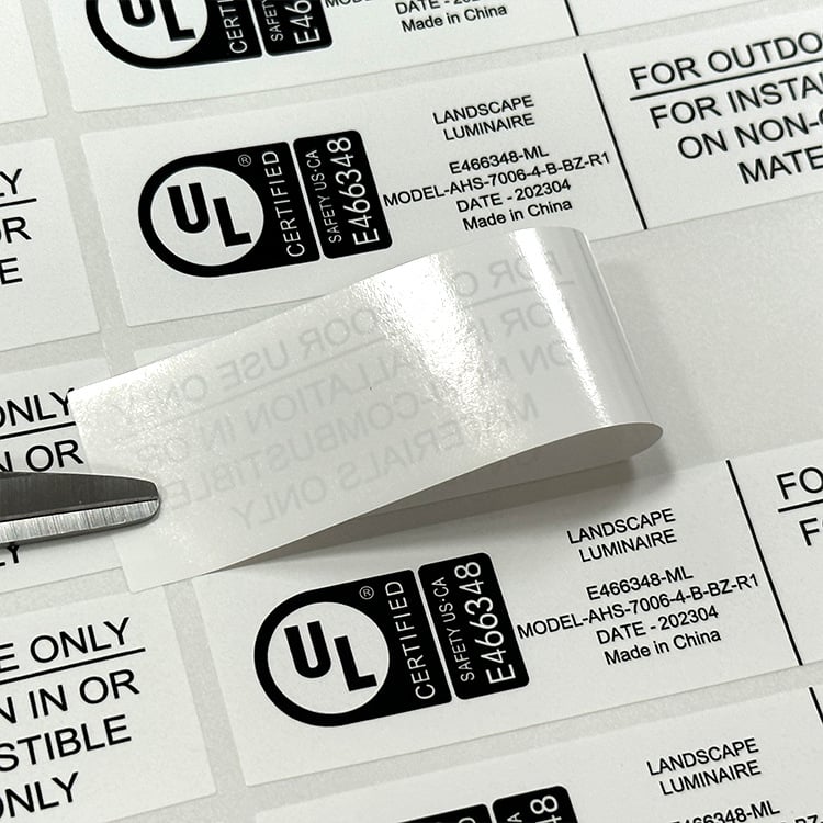 Etiketa za žice i kablove, UL969 certificirana, vodootporna i otporna na kidanje, s UL817 certifikacijskom naljepnicom