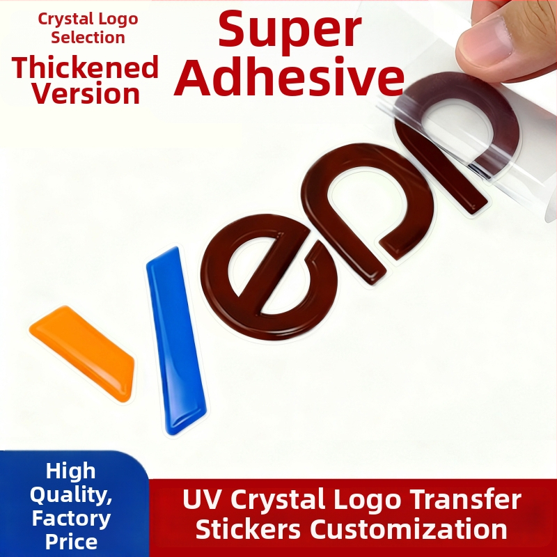 Indikacijska etiketa s UV prijenosom i kristalnim završetkom, logotip pad print, odvojivi film, vodonepropusna, prilagodljiva