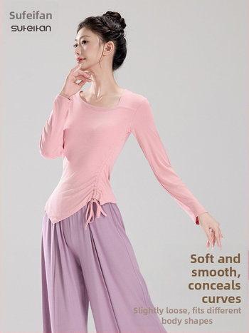 Γυναικείο τοπ για μοντέρνο χορό, μακρυμάνικο, Modal ύφασμα 92%