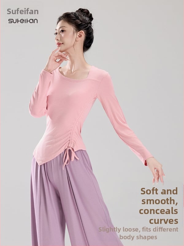 Γυναικείο τοπ για μοντέρνο χορό, μακρυμάνικο, Modal ύφασμα 92%