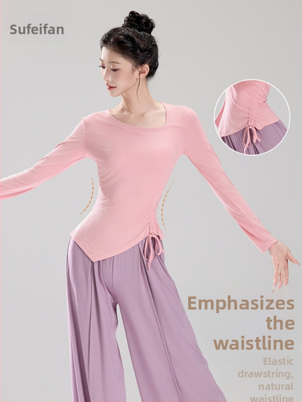 Γυναικείο τοπ για μοντέρνο χορό, μακρυμάνικο, Modal ύφασμα 92%