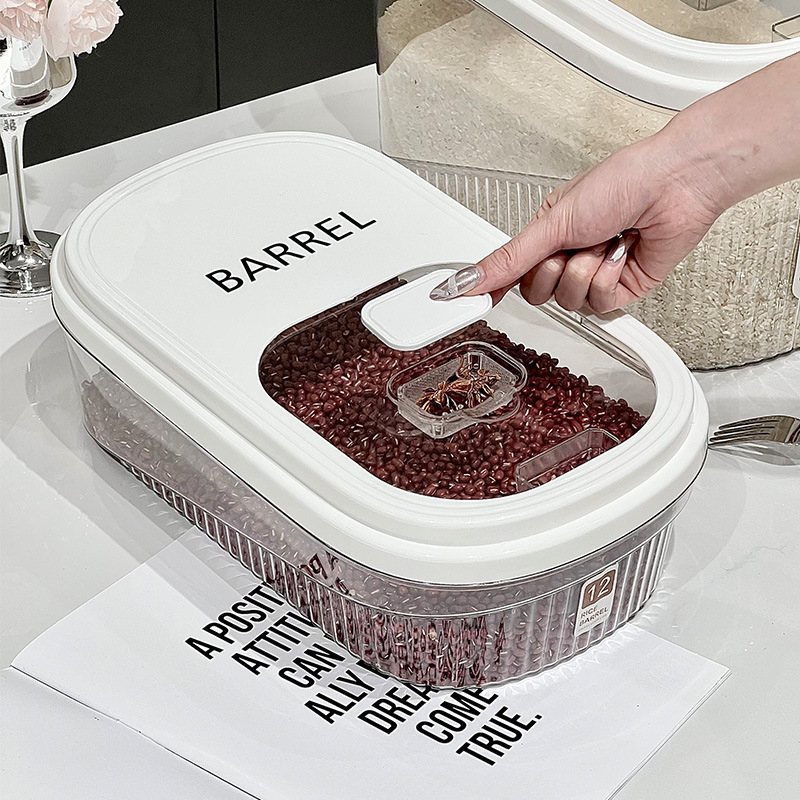 Kutija za skladištenje riže, ABS plast, prehrambene kvalitete, kapaciteta preko 10 L, otporna na vlagu i štetočine, vakuumsko brtvljenje