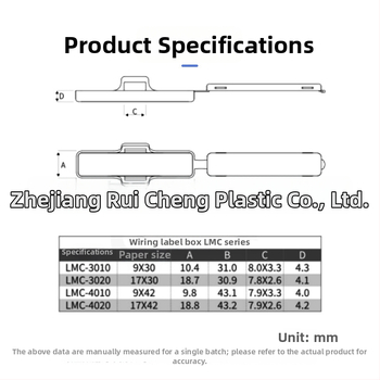 Vodootporna ploča za identifikaciju kablova sa prozirnom etiketom za vezanje, kompatibilna s modelima 3010/3020/4010/4020, PP materijal, za instrumentaciju.