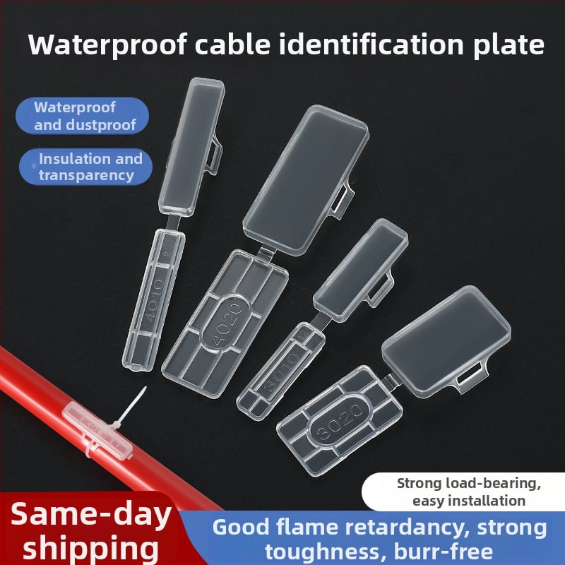 Vodootporna ploča za identifikaciju kablova sa prozirnom etiketom za vezanje, kompatibilna s modelima 3010/3020/4010/4020, PP materijal, za instrumentaciju.