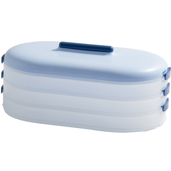 Кутия за пелмени с три слоя, незалепващо покритие, за съхранение в хладилник, пластмасова, запечатана.