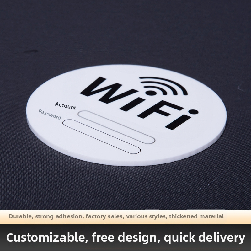 WiFi akrylový nápis – bezdrôtový internet, pre hotely a kaviarne, nálepka na stenu