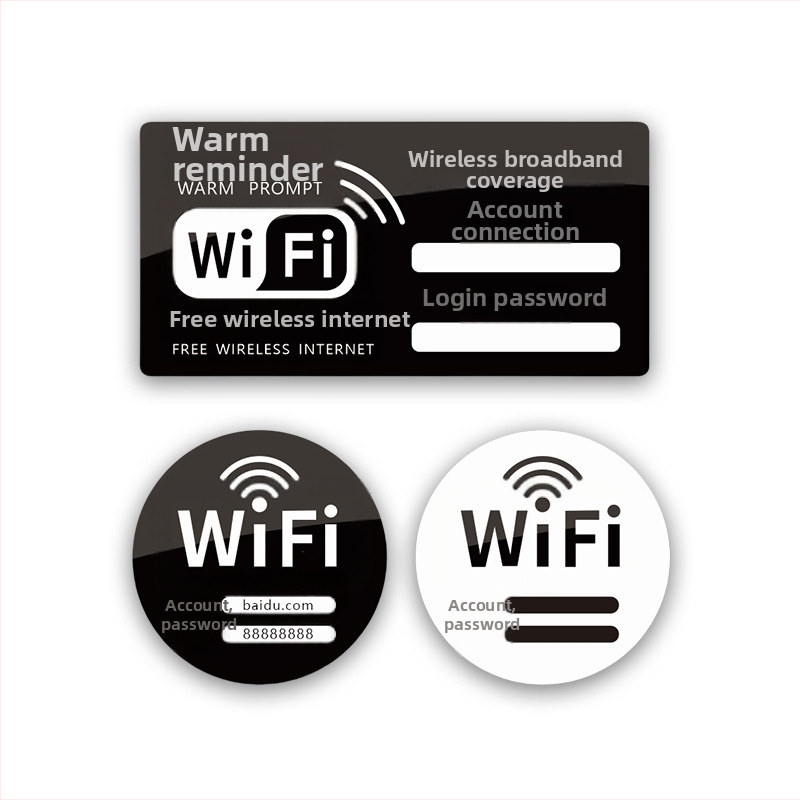 WiFi akrylový nápis – bezdrôtový internet, pre hotely a kaviarne, nálepka na stenu