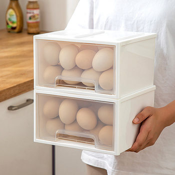 Кутия за яйца за хладилник — пластмасова, в стил чекмеджета, за съхранение и запазване на свежестта, Bainabangshou BN-4316