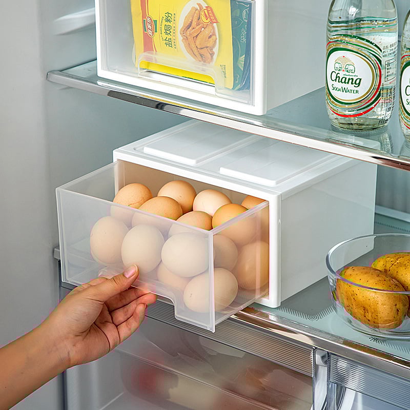 Кутия за яйца за хладилник — пластмасова, в стил чекмеджета, за съхранение и запазване на свежестта, Bainabangshou BN-4316