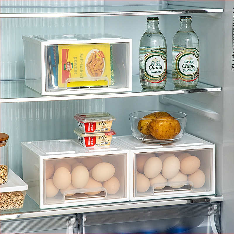 Кутия за яйца за хладилник — пластмасова, в стил чекмеджета, за съхранение и запазване на свежестта, Bainabangshou BN-4316