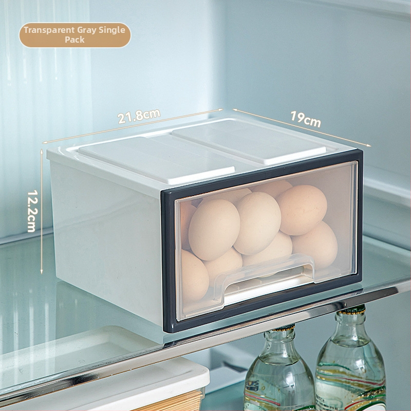 Кутия за яйца за хладилник — пластмасова, в стил чекмеджета, за съхранение и запазване на свежестта, Bainabangshou BN-4316