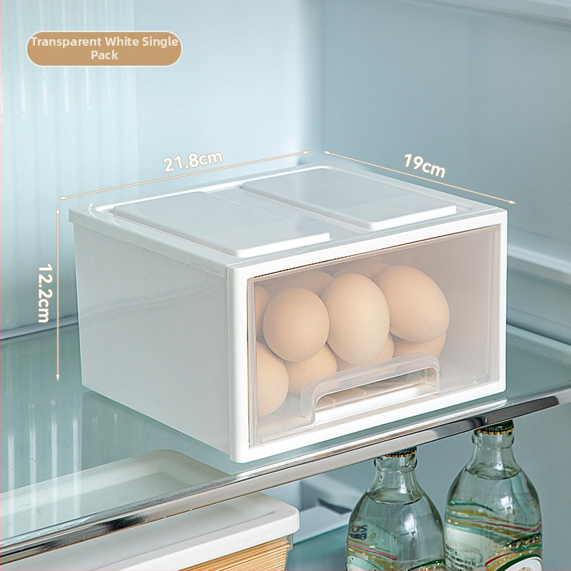 Кутия за яйца за хладилник — пластмасова, в стил чекмеджета, за съхранение и запазване на свежестта, Bainabangshou BN-4316