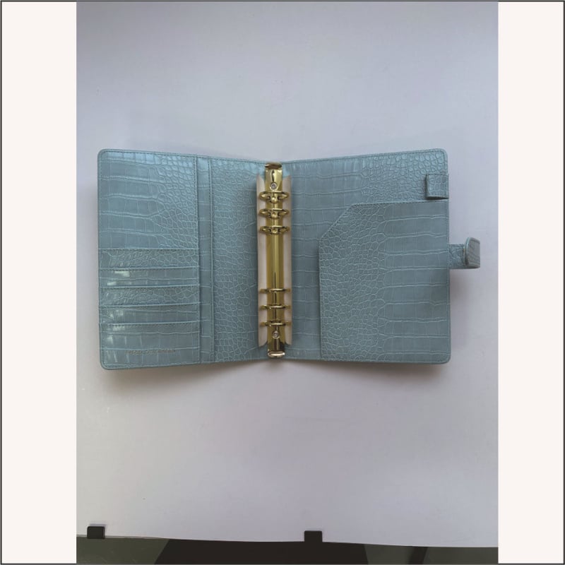 Manual de Eficiență pentru Afaceri cu Copertă din Piele Artificială, Legare cu Foi Deschise, Hârtie Forest 80 g, Elemente din Oțel inoxidabil (Model A5)