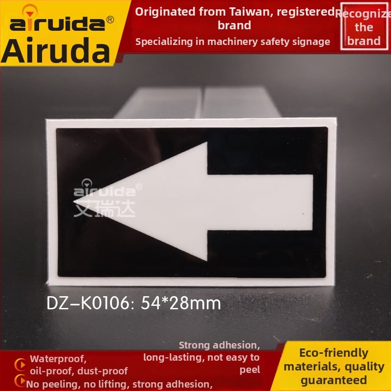 Arriida sigurnosni znak smjera – pravokutni znak, 0,2 mm debljina, PP sintetički papir, sitotisak, ljepljiva pozadina DZ-K0106