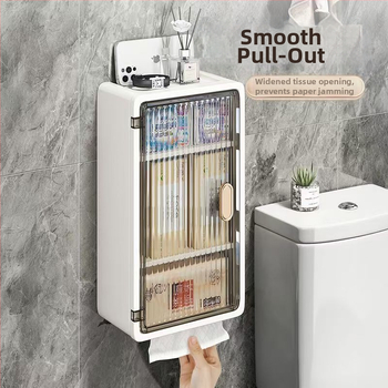 Cutie de depozitare pentru baie, montată pe perete, PP plastic, model minimalist, stil modern, 200 g