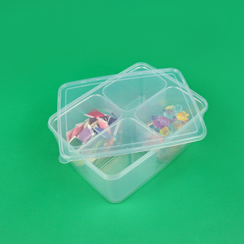 Stolna kutija za pohranu s pregradama, PP plast, preklopni poklopac, 100% novi materijal, skup kutija