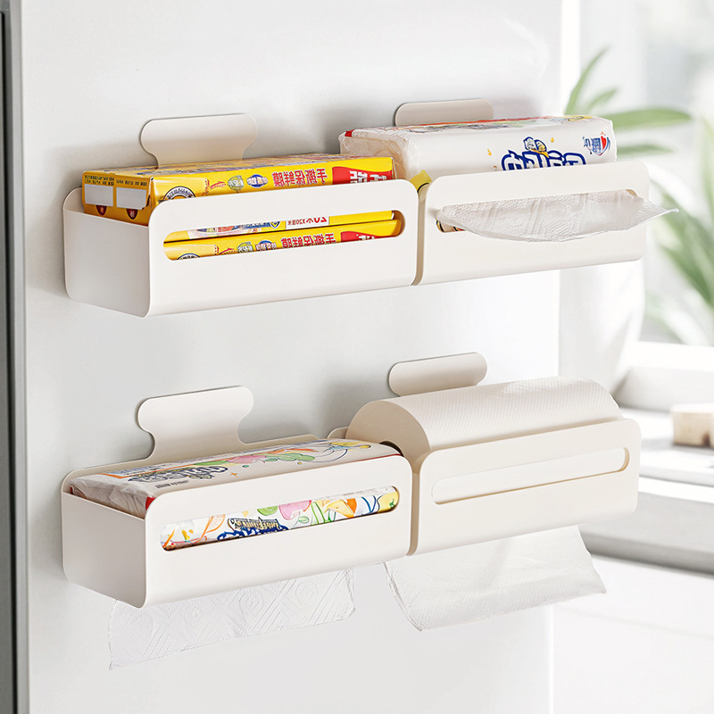 Μαγνητικό κουτί χαρτοπετσέτας τοίχου για το ψυγείο, πλαστικό, μοντέλο 3211, αδιάβροχο και πολυλειτουργικό, συμβατό με αποσπώμενες χαρτοπετσέτες