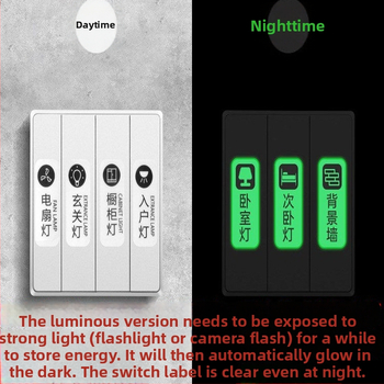 Κάλυμμα διακόπτη φωτισμού με φωτεινό δείκτη, διακοσμητικό αυτοκόλλητο τοίχου, πολυτελές στιλ, προσαρμογή διαθέσιμη